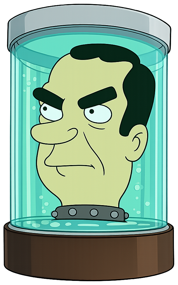 A head in a jar, Futurama-style